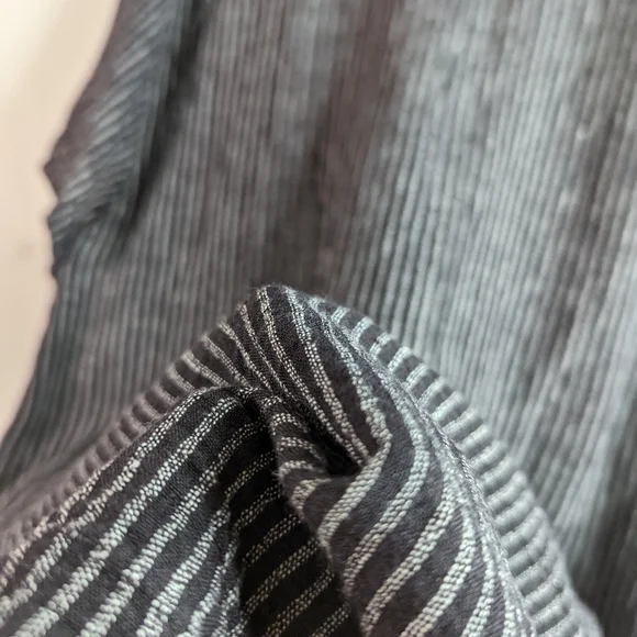 SALE LIMITED TIME Flax Top Short Sleeve Stripe Black Linen Tunic Lagenlook - Picture 10 of 13